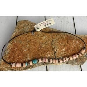 Peyote Bird Rhodochrosite Turquoise Sterling Necklace‎ J153